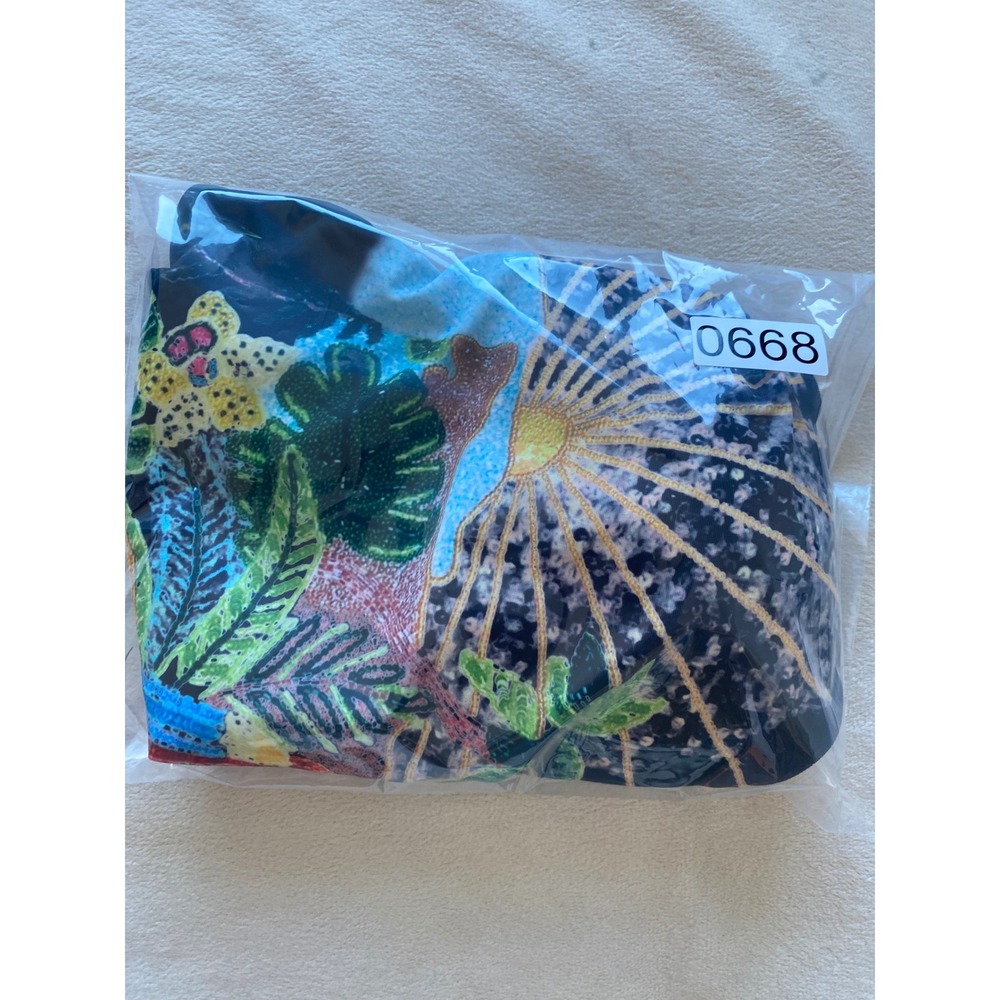 Women's One-Piece Swimsuit Small Black Tropical Parrot NWT High Cut Scoop Bold - Picture 10 of 11